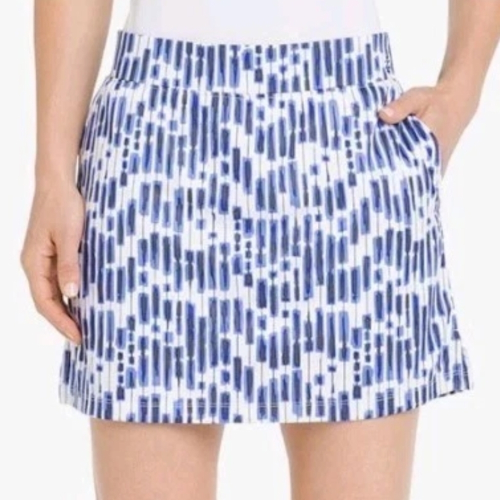 Izod Golf Athletic Shorts Skort Woman XXL White Striped Pickleball Tennis Sporty